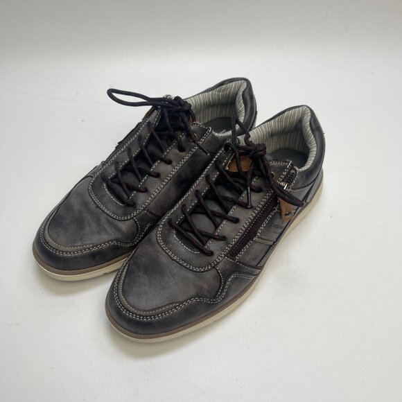 Riverstone Grey Gun smoke Leather Dress Shoes Zipper / Lace Preppy Men Sz 9 US - Picture 4 of 13